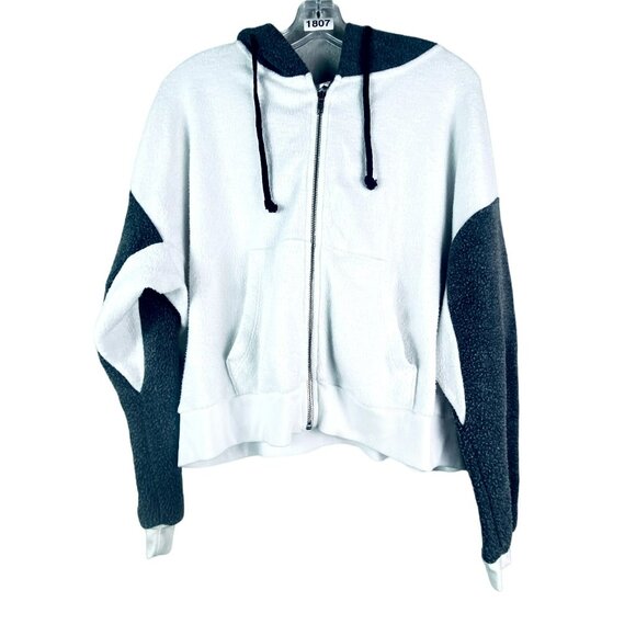 🟣🟣🟣 Wildfox Womens Size Medium Full Zip Pocket Relaxed Hoodie Sweat Shirt Jac - Picture 1 of 7